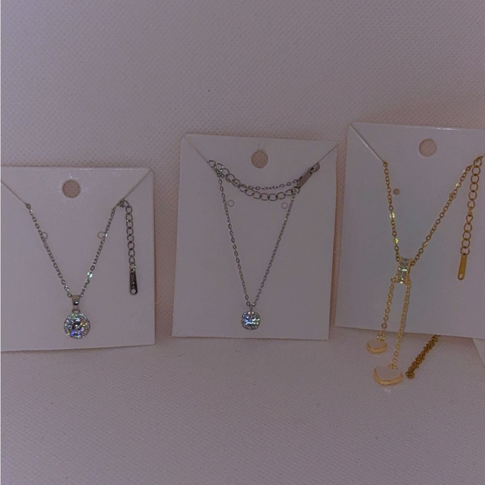Delicate Gold and Silver Layered Necklace Set